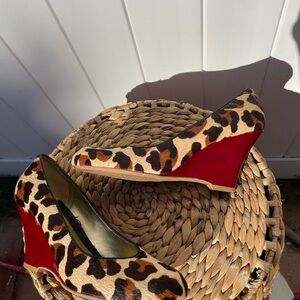 Kenneth Cole Reaction Leopard and Red Platform Heels